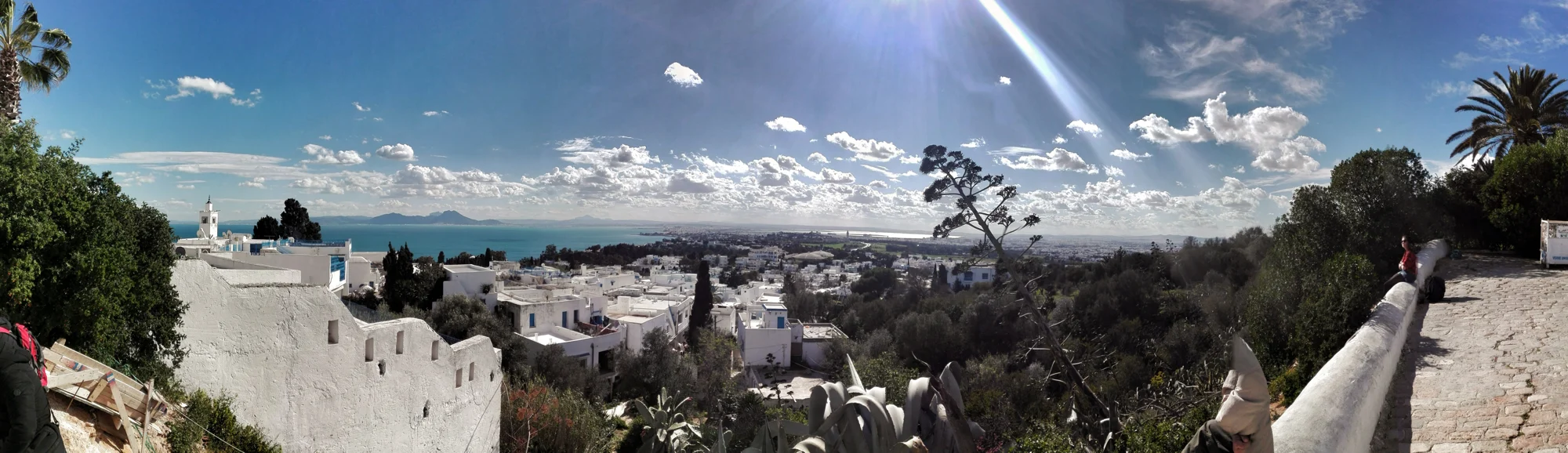 Vue sur Sidi Bou Saïd et le golfe de Tunis